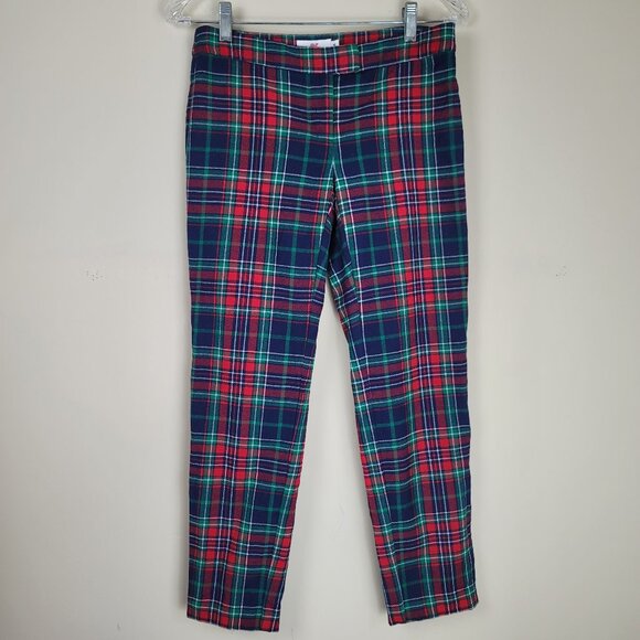 Vineyard Vines Tartan Plaid Wool Ankle Pants Preppy Holiday Check Straight Leg - Picture 2 of 13